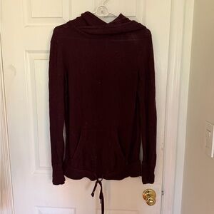 Lululemon Cozy Maroon Hooded Pullover Sweater